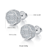 Diamond S925 silver ear nail with thread Moissanite grade D 0.79CT 1